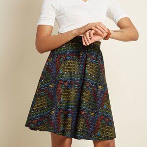 NWOT Modcloth Lively Vibe Cotton A-Line Skirt in Periodic Table